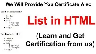 9. Lists in HTMl, ordered and unordered list in html by cyber warriors