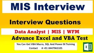 MIS Interview Excel Question Paper and With Answered/5 Interview Question and answered