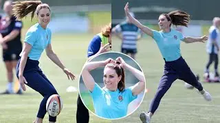 Wow ‼️Princess Kate has a Sporty Spice moment in slim-fit joggers you need to see 🏉