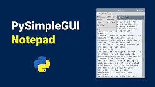 Notepad In Python  | PySimpleGUI