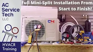 Full Installation of Mini Split Ductless Unit, Step by Step!