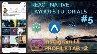 #5 Instagram UI Profile Tab Tutorial Part 2 | React Native(UI) Layout Series