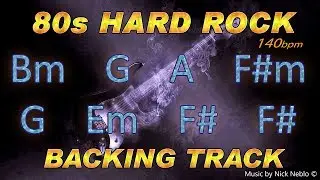 80s Hard Rock Guitar Backing Track B minor