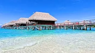 Relaxing Sea Waves Below Tropical Overwater Bungalows