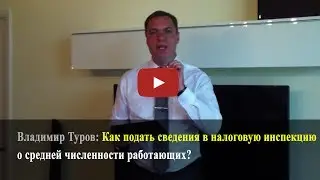 Как подать сведения в налоговую инспекцию о средней численности работающих? Владимир Туров.