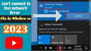 How Fix Can't Connect to This Network Error on window 11 | WiFi & Internet (2023) | Technical_View