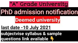 phd admission notification//phd admission notification from A grade university