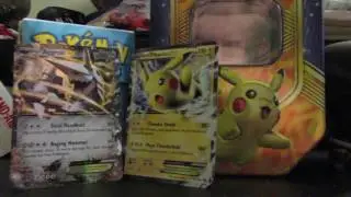 Pokemon Pikachu EX Tin Opening