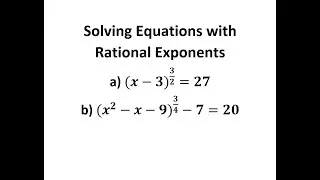 Solving Equations with Rational Exponents