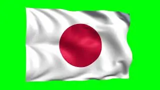 Japan Waving Flag Green Screen Animation | 3D Flag Animation | Royalty-Free