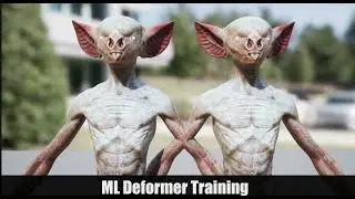 Unreal 5 - Skin Sliding using the ML deformer (delta mush + dual quaternions)