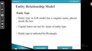 Entity Relation Data Model I