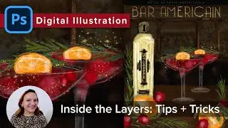 Behind the digital illustration | St-Germain inspired Cocktail artwork | My Photoshop Tips & Tricks