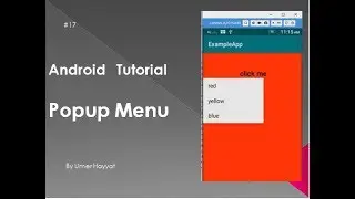 popup menu- Menu  #  18   | popup menu |  android tutorial