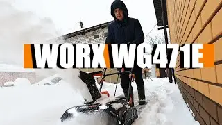 Аккумуляторный снегоуборщик WORX в работе!