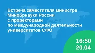 Встреча заместителя министра Минобрнауки России с проректорами по международной деятельности