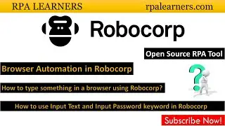 How to type something in a browser using Robocorp | Input Text and Input Password keyword Robocorp