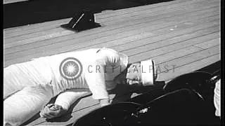 United States sailors work and rest on a battleship at Pearl Harbor, Hawaii, Unit...HD Stock Footage