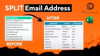 How to Extract Username, Domain, and Extension using Formulas in Excel?