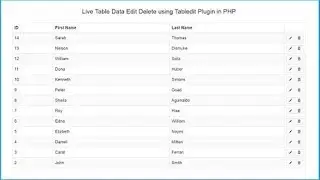 Live Table Data Edit Delete using Tabledit Plugin in PHP