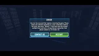 Fixed Star Wars: Galaxy Of Heroes error code 3.0 | An error has occurred that requires restarting