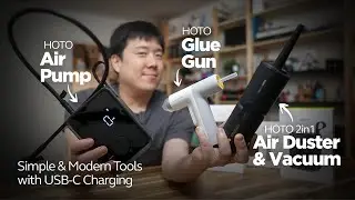 HOTO Air Pump, Glue Gun, Air Duster & Vacuum - Simple & Modern Tools with USB-C Charging