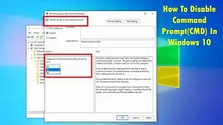 How To Disable Command PromptCMD In Windows 10