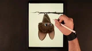 DRAWING A CUTE BAT IN PROCREATE 😍 - 