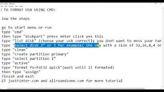 HOW TO FORMAT USB USING CMD