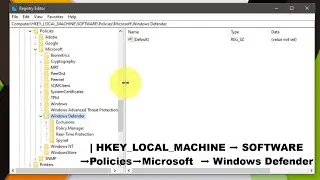 Windows Defender Disableantispyware Missing in Registry Enable/Disable/Create New