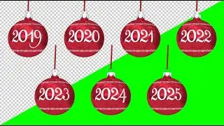 Футаж - Новогодние шары 2019, 2020, 2021, 2022, 2023, 2024, 2025