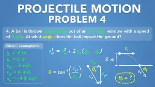 Projectile Motion - Problem 4: Final Velocity Angle | Physics - Kinematics