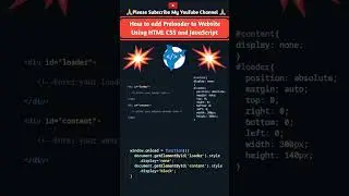 How to add Preloader to Website Using HTML CSS and JavaScript