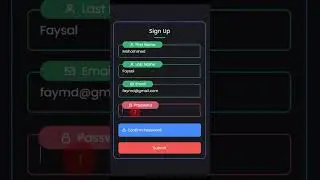 Awesome Sign Up Form in HTML CSS and JavaScript  #creativejscoder