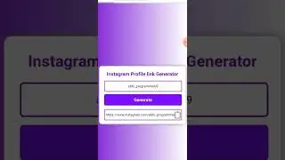 Instagram Profile link Generator tool preview only HTML CSS JavaScript #shorts #short