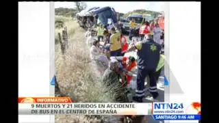 Nueve muertos deja un accidente de autobús en el centro de España