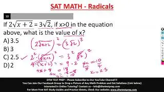 SAT Math - Radicals (#qst4)