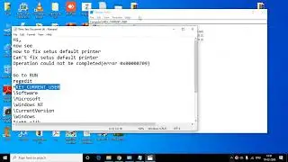 Printer Set as default error 0x00000709
