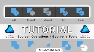 Affinity Designer Tutorial - How to use Boolean Operations and Geometry Tools