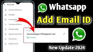 Whatsapp New Update 2024 | How To Add Gmail in Whatsapp | Whatsapp Me Email ID Kaise Add Karen