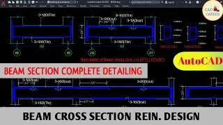 BEAM  SECTION DRAWING IN AutoCAD | BEAM CROSS SECTION DESIGN | CAD CAREER | BEAM SECTION & PLAN