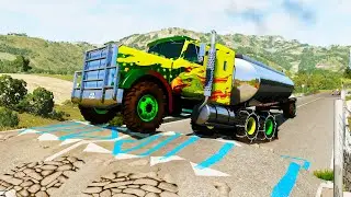 Weird Speed Bumps vs Cars #12 - BeamNG DRIVE