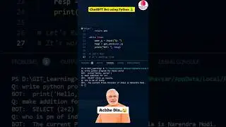 AI BOT using Python in 1 Minute🤯 #shorts #python #ai #asmr