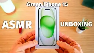 Ultimate iPhone 15 ASMR Unboxing Experience (Green iPhone 15 256gb)
