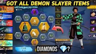 Got All Demon Slayer Items - Free Fire X Demon Slayer | Demon Slayer Ring Event