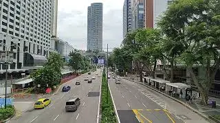 Singapore traffic view from Scotts Rd walkover bridge near Orchard Rd