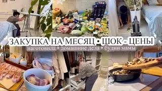 ЗАКУПКА НА МЕСЯЦ🔥 Цены шокируют🤪 НАГОТОВИЛА👍🏻 Домашние дела🧺 БУДНИ МАМЫ❤️