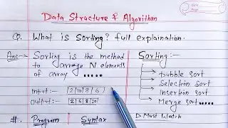 Data Structure Sorting (Bubble, Insertion, Selection, Merge & Quick) | Learn Coding