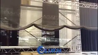 Transparent Electric rolled up pepper scrim screen - Holoflex screen