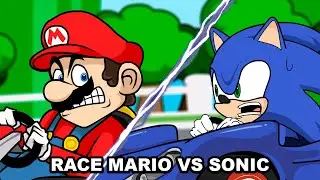 Sonic Vs Race Mario (Race Traitors Cover) - Mario Madness V2 FNF